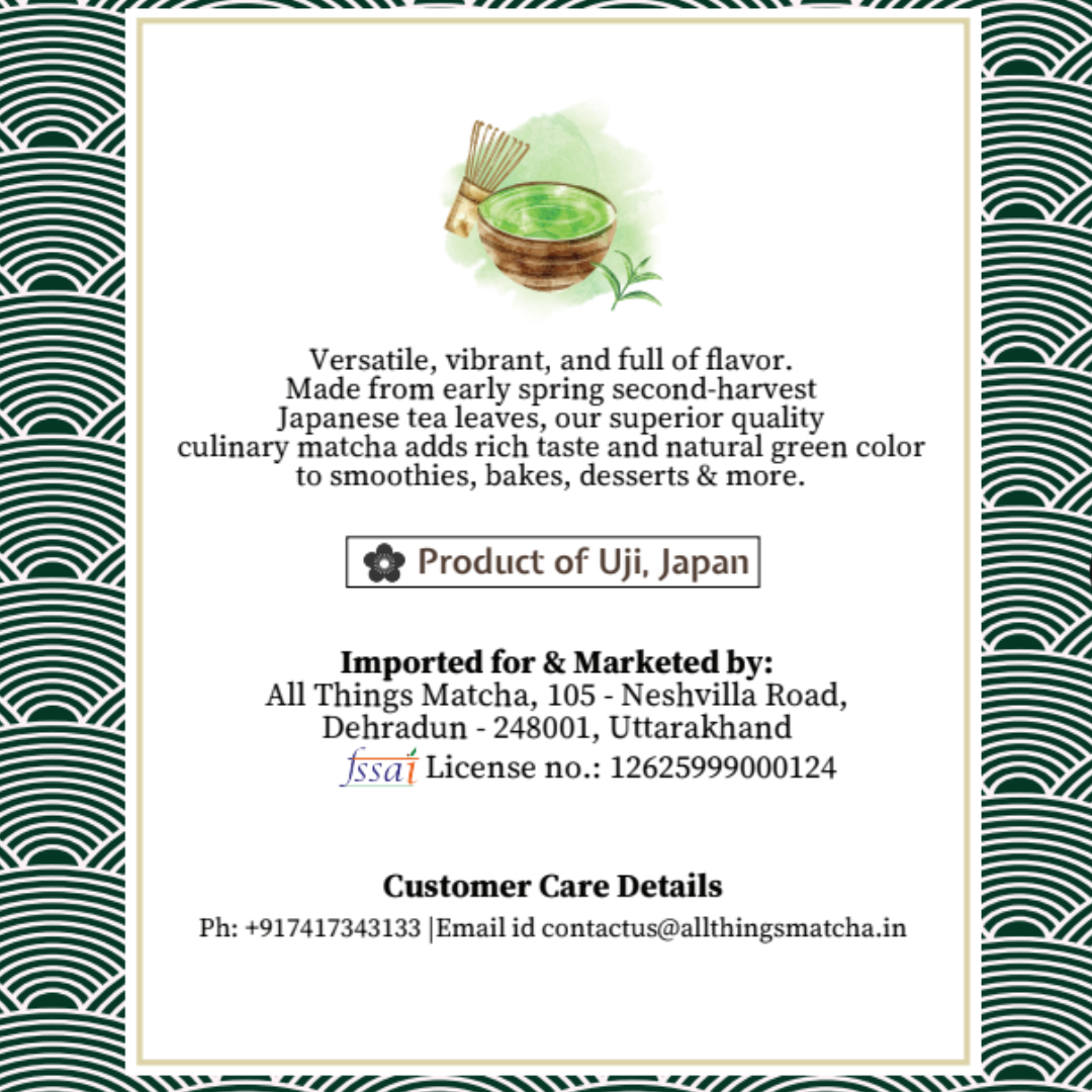 Culinary Grade Matcha | From Uji, Japan | Pure & Fresh